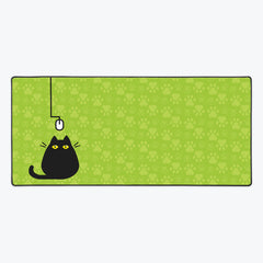 Cat and (Computer) Mouse Extended Mousepad - Inked Gaming - EG - Mockup - Green - Large
