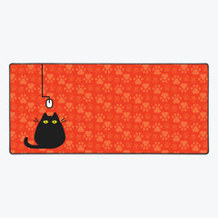 Cat and (Computer) Mouse Extended Mousepad - Inked Gaming - EG - Mockup - Red - Large
