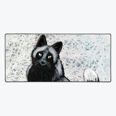 Curious Black Fox Extended Mousepad