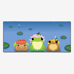 Pixel Frogs In Hats Extended Mousepad - Inked Gaming - LL - Mockup - Large