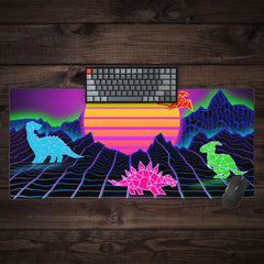 Retrowave Dinos Extended Mousepad