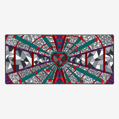 Stained Glass Heart Extended Mousepad