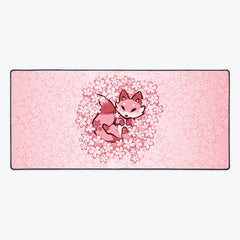 Cherry Blossom Fox Extended Mousepad