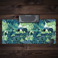 Maximalist Mountain Maze Extended Mousepad
