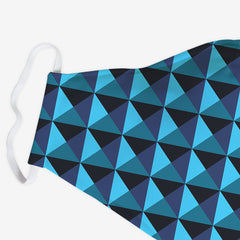 Interlocking Triangles Face Mask - Inked Gaming - HD - Corner - Blue