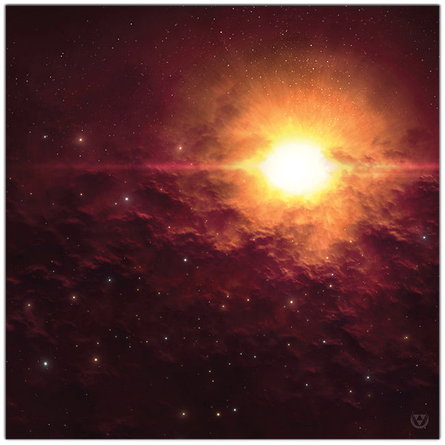 Cosmic Sunset Wargaming Mat - Martin Kaye - Mockup