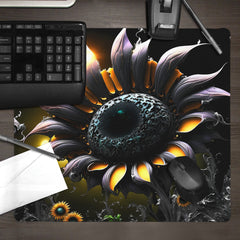 Jet Black Sunflower Mousepad