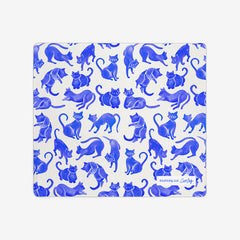 Cat Positions Pattern Mousepad - CatCoq - Mockup - Blue - 09
