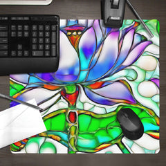 Stained Glass Flowers Mousepad