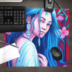Woman In The Flowers Mousepad - DALL-E By Open AI - Lifestyle - 09