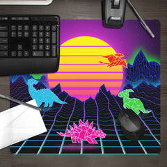 Retrowave Dinos Mousepad