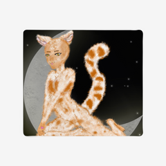 Anime Feline Of The Moon Mousepad - Katiria Cortes - Mockup - 09