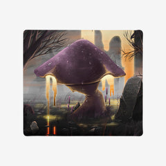 Purple Mushroom Swamp Mousepad - Mundane Massacre - Mockup - 09