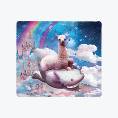 Llama Axolotl Adventure Mousepad - Random Galaxy - Mockup - 09