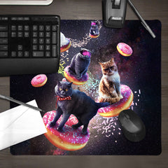 Space Cats Riding Donuts Mousepad - Random Galaxy - Lifestyle - 09