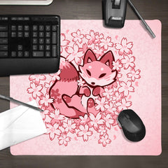 Cherry Blossom Fox Mousepad