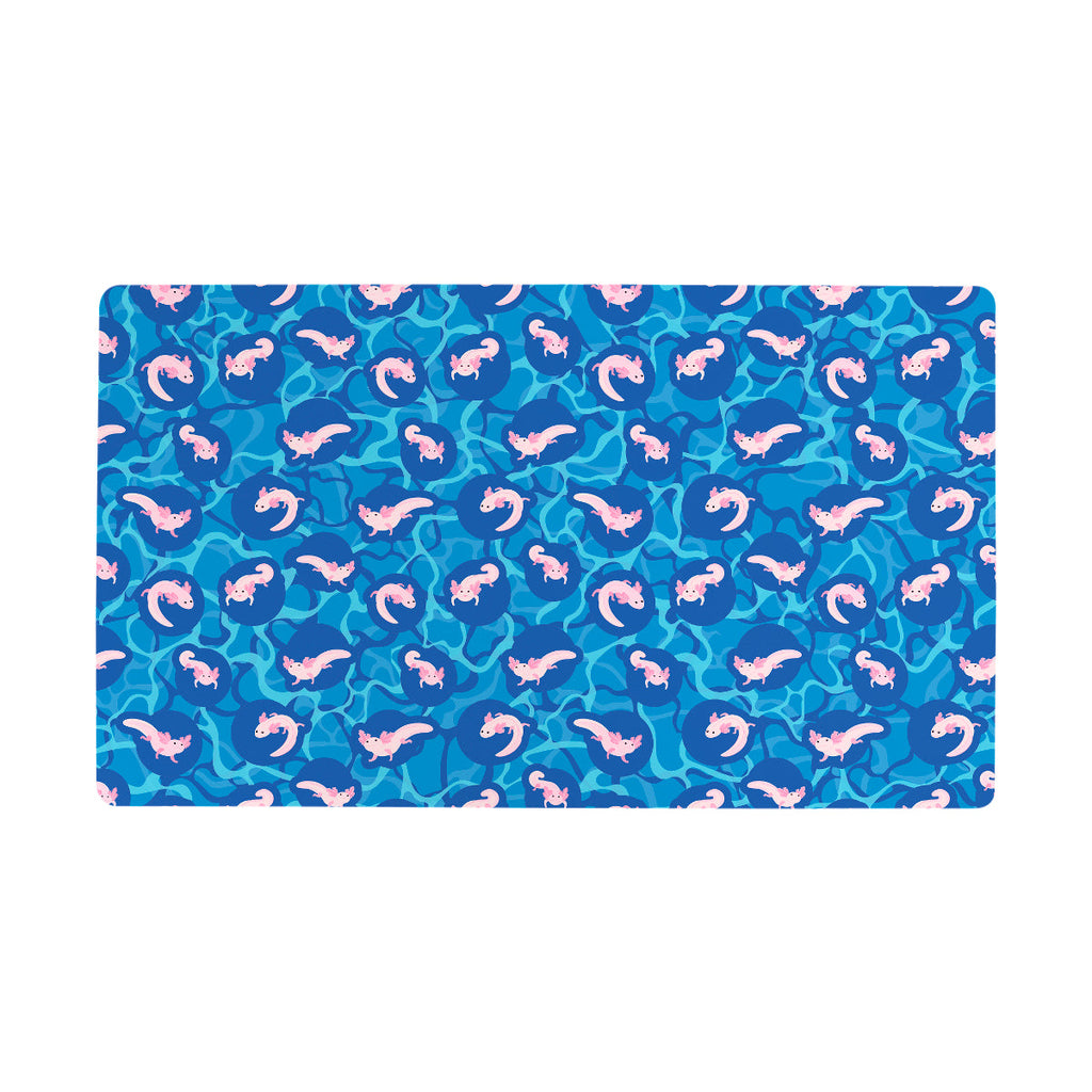 Polka Dot Axolotls Playmat - Inked Gaming - HD - Mockup - Blue