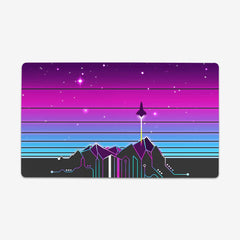 Vaporwave Mountain Cyberpunk Sunset Playmat - Forge22 - Mockup