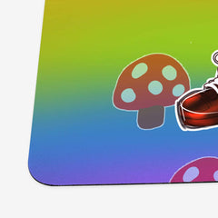 Mushrooms n' Boba Thin Desk Mat - Inked Gaming - MC - Corner - Rainbow