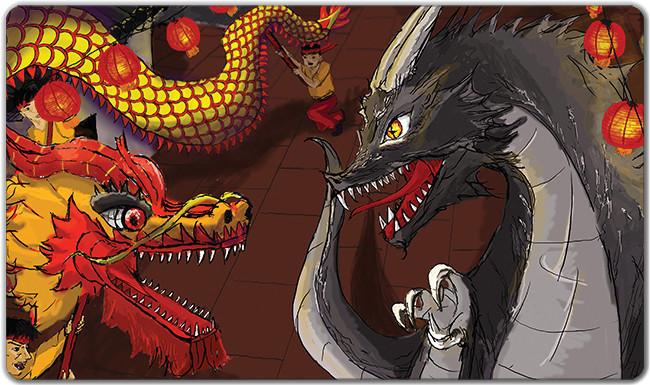 Dancing Dragons Playmat - Alice Tseng - Mockup