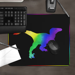 Rainbow Galaxy Raptor Mousepad