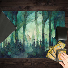 Green Watercolor Forest Playmat