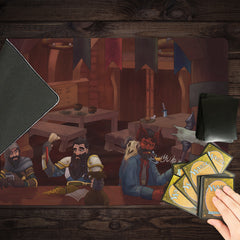 Adventurers In The Unseen Servants Tavern Oversized Playmat
