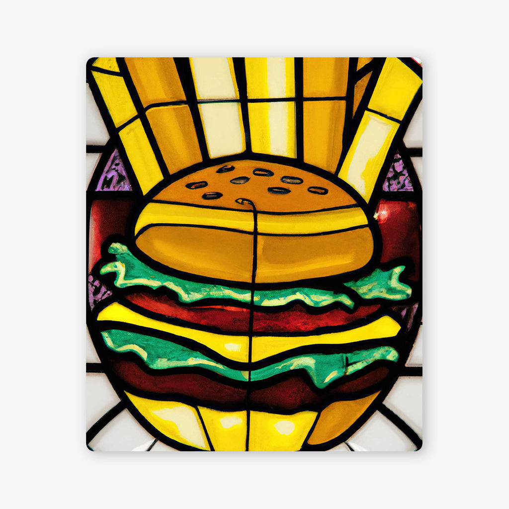 Stained Glass Burger and Fries Two Player Mat