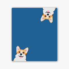 Pixel Corgi Two Player Mat - Inked Gaming - EG - Mockup - Denim Squiggles