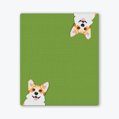 Pixel Corgi Two Player Mat - Inked Gaming - EG - Mockup - Lime Squiggles