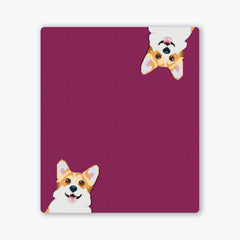 Pixel Corgi Two Player Mat - Inked Gaming - EG - Mockup - Magenta Squiggles