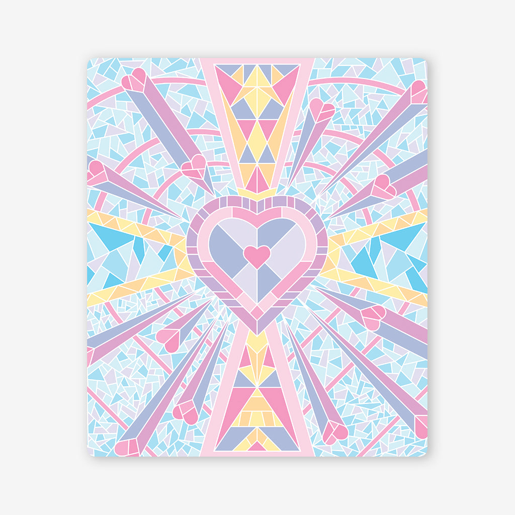 Stained Glass Heart Two Player Mat