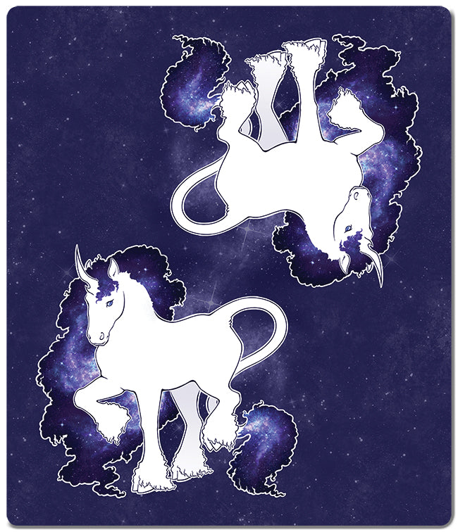 Galaxy Unicorn Two Player Mat - InvertSilhouette - Mockup