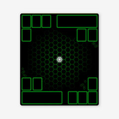Hexagon Battle Two Player Mat - Jason Skulley - Mockup - Green