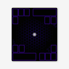 Hexagon Battle Two Player Mat - Jason Skulley - Mockup - Purple