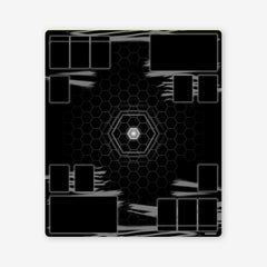Neon Hexagon Battle Two Player Mat - Jason Skulley - Mockup - Grey