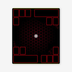 Hexagon Battle Two Player Mat - Jason Skulley - Mockup - Red