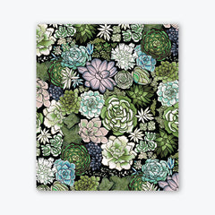 Succulent Plant Pattern Two Player Mat