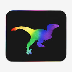 Rainbow Galaxy Raptor Mousepad