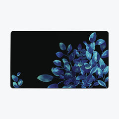 Tranquil Leaves Thin Desk Mat - Angry Fox - Mockup - Ocean