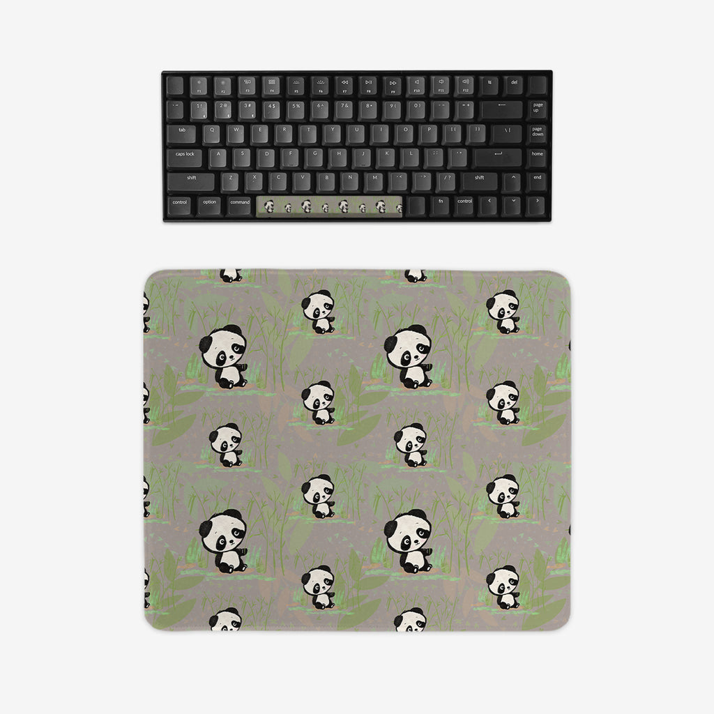 GIFT BUNDLE: Baby Panda Pattern Large Gaming Mousepad and Baby Panda Pattern Keycap