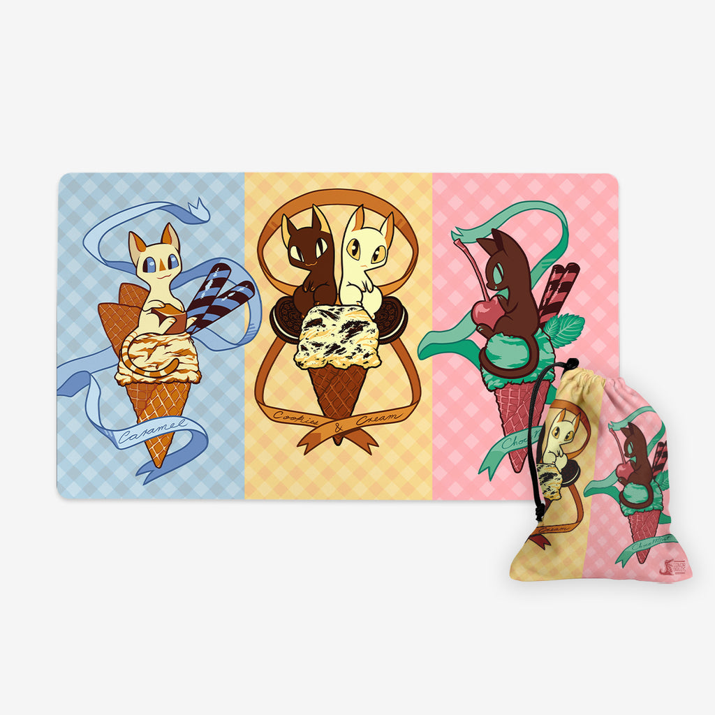 GIFT BUNDLE: Ice Cream Cats Playmat and Ice Cream Cats Dice Bag