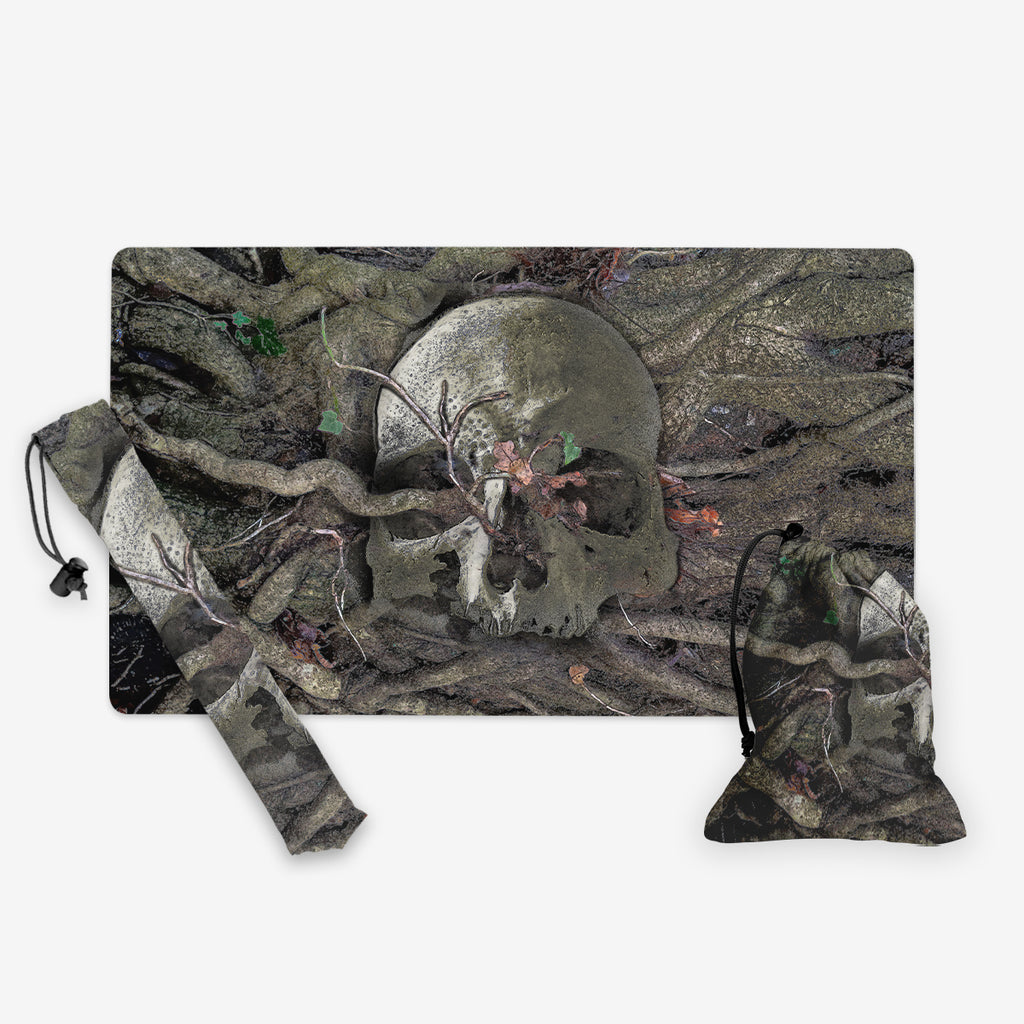 GIFT BUNDLE: Rooted Mortality Playmat, Rooted Mortality Playmat Bag and Rooted Mortality Dice Bag
