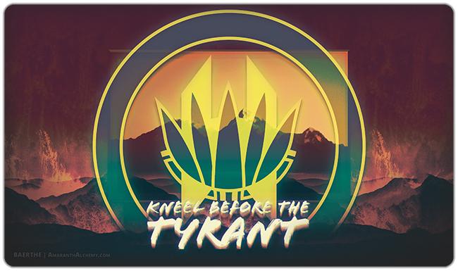 Kneel Before the Tyrant Playmat - Baerthe - Mockup