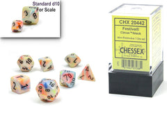 Chessex Mini Black Light Polyhedral (7 piece set) - Chessex - Dice - Festive