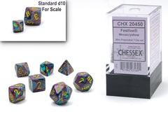 Chessex Mini Black Light Polyhedral (7 piece set) - Chessex - Dice