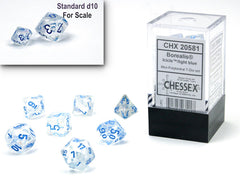 Chessex Mini Glow-In-The-Dark Polyhedral (7 piece set) - Chessex - Dice - icicle