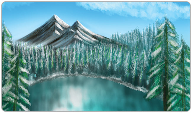 Lake In The Mountain Playmat - Carbon Beaver - Mockup