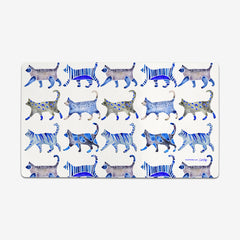 Cat Collection Pattern Playmat - CatCoq - Mockup - Blue