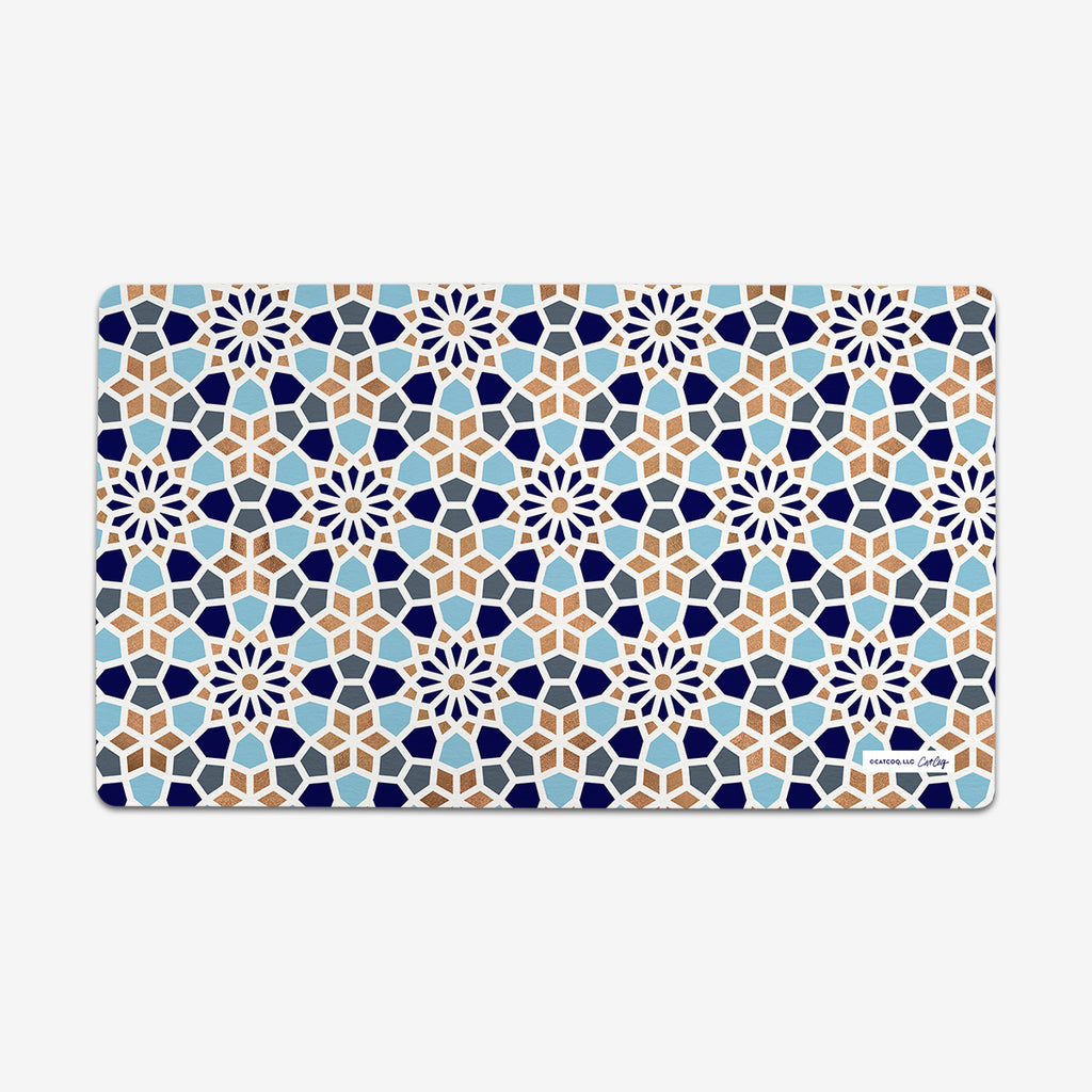 Persian Mosaic Playmat - CatCoq - Mockup - BlueWhite